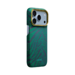 Magsafe Калъф за iPhone 18 Pro, Pitaka Edge Case Breath of Veins Tidal Blue 04, Тюркоазен