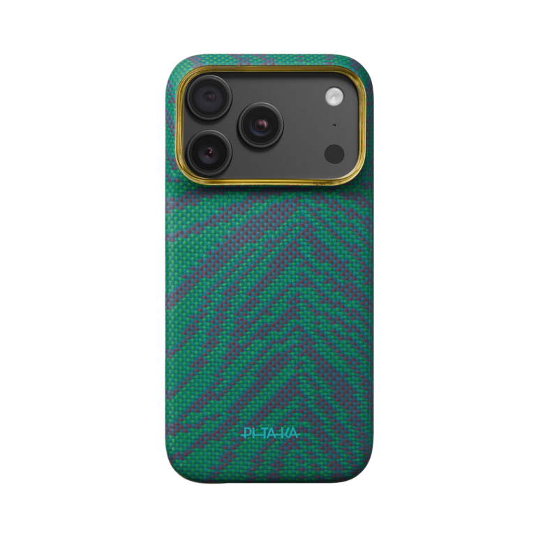 Magsafe Калъф за iPhone 18 Pro, Pitaka Edge Case Breath of Veins Tidal Blue 04, Тюркоазен