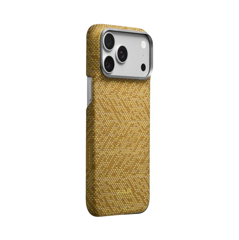 Magsafe Калъф за iPhone 18 Pro Max, Pitaka Edge Case Wind Over Wheat Golden Drift 01, Златист
