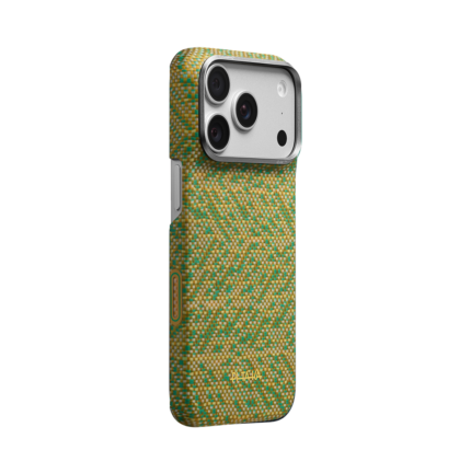Magsafe Калъф за iPhone 18 Pro, Pitaka Edge Case Wind Over Wheat Surging Awn 02, Маслинен