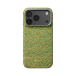Magsafe Калъф за iPhone 18 Pro, Pitaka Edge Case Wind Over Wheat Surging Awn 02, Маслинен