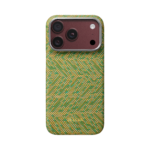 Magsafe Калъф за iPhone 18 Pro, Pitaka Edge Case Wind Over Wheat Surging Awn 02, Маслинен