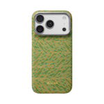 Magsafe Калъф за iPhone 18 Pro, Pitaka Edge Case Wind Over Wheat Surging Awn 02, Маслинен