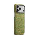 Magsafe Калъф за iPhone 18 Pro Max, Pitaka Edge Case Wind Over Wheat Surging Awn 02, Маслинен