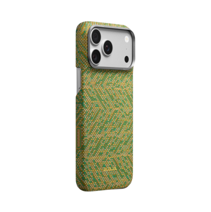 Magsafe Калъф за iPhone 18 Pro Max, Pitaka Edge Case Wind Over Wheat Surging Awn 02, Маслинен
