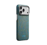 Magsafe Калъф за iPhone 18 Pro Max, Pitaka Edge Case Wind Over Wheat Berlin Nocturne 03, Зелен