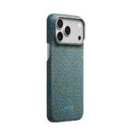 Magsafe Калъф за iPhone 18 Pro Max, Pitaka Edge Case Wind Over Wheat Berlin Nocturne 03, Зелен