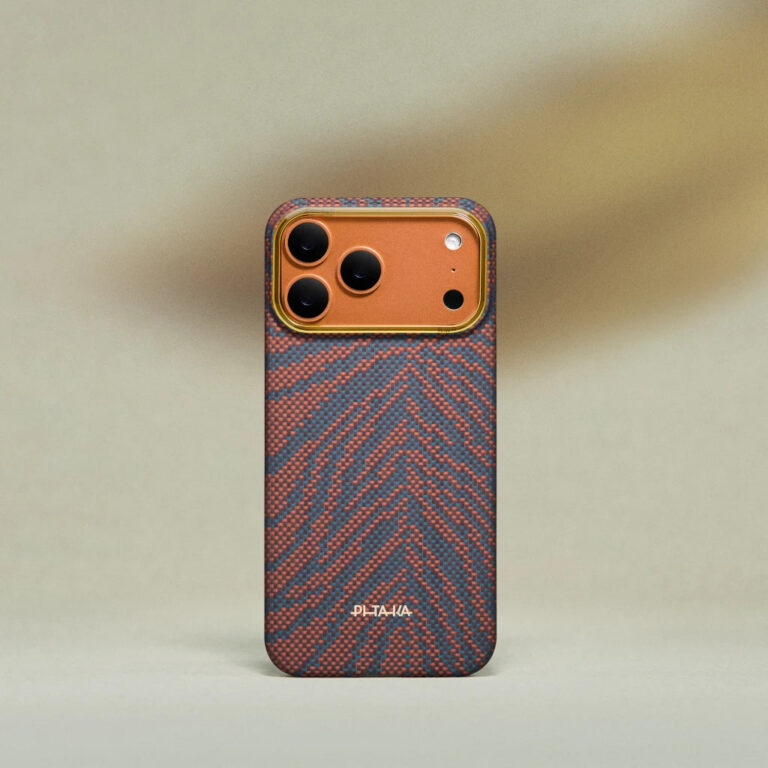 Magsafe Калъф за iPhone 17 Pro Max, Pitaka Edge Breath of Veins Case Burning Orange, Оранжев
