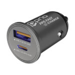 Prio Fast Charge Car Charger 45W — USB-C + USB-A Silver