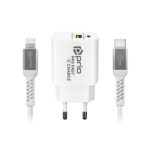Prio MFi Fast Charging Set 20W — зарядно + Lightning кабел White